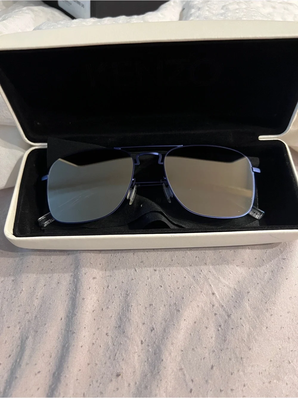 Kenzo Blue Aviator Sunglasses with Gradient Lenses